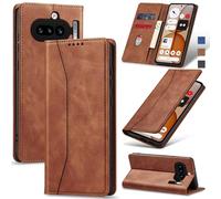 Jasonyu Wallet Case for Nothing Phone 4a, Flip PU Leather, Brown
