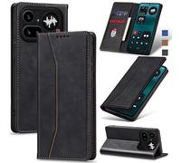 Jasonyu Wallet Case for Nothing Phone 4a Pro, Flip PU Leather, Black