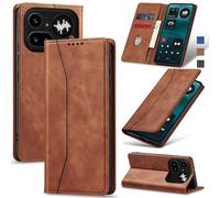 Jasonyu Wallet Case for Nothing Phone 4a Pro, Flip PU Leather, Brown