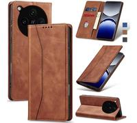 Jasonyu Wallet Case for OPPO Find X8 Pro, Flip PU Leather, Brown
