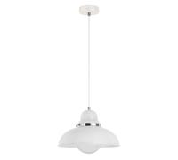 Premier Housewares Interiors By Premier Jasper White And Chrome Pendant Light