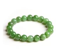 Jasper Crystal Bracelet Natural Green Jade Beaded Bangle Simple Spiritual Ornament Chakra Gemstone Lucky Feng Shui Wealth Bracelet Elastic Prosperity Peace Love/2179