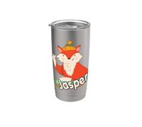 Jasper - Cute Boy Name with Cool Fox Stainless Steel Insulated Tumbler