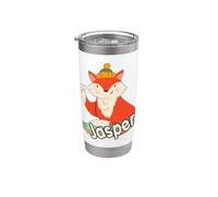 Jasper - Cute Boy Name with Cool Fox Stainless Steel Insulated Tumbler