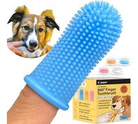 Jasper Dog Toothbrush - 360º Finger Tooth Brush Kit Ergonomic Design, Full Surround Bristles for Easy Teeth Cleaning, Dental Care for Puppies, Cats and Small Pets, 4-Pack Multi-Colored