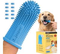 Jasper Dog Toothbrush, 360º Finger Toothbrush Kit, Ergonomic Design, Full Surround Bristles for Easy Teeth Cleaning, Dental Care for Puppies, Cats and Small Pets, Blue 10-Pack