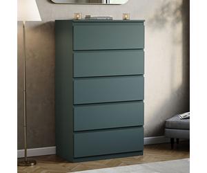(Jasper Green) Denver 5 Drawer Chest Garment Storage Bedroom Unit