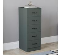 (Jasper Green) Riano 5 Drawer Narrow Chest Bedroom Storage Unit