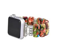 Jasper Handmade Stretch Watch Strap:Boho Jasper Handmade Watch Strap Bohemian Natural Stone Smart Watch Stretch Bands Compatible with Apple Watch 38mm/40mm/41mm/42mm/44mm/45mm, 38mm-45mm S size(5.75