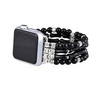 Jasper Handmade Stretch Watch Strap:Boho Jasper Handmade Watch Strap Bohemian Natural Stone Smart Watch Stretch Bands Compatible with Apple Watch 38mm/40mm/41mm/42mm/44mm/45mm, 38mm-45mm L size(6.5