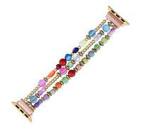 Jasper Handmade Stretch Watch Strap:Boho Jasper Handmade Watch Strap Bohemian Natural Stone Smart Watch Stretch Bands Compatible with Apple Watch 38mm/40mm/41mm/42mm/44mm/45mm, 38mm-45mm S size(5.75
