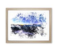 Jasper National Park In Canada Watercolour Modern Framed Print | A3 Oak Framed Wall Art | Ready to Hang | Modern Historical Picture | Living Room Bedroom Lounge Office