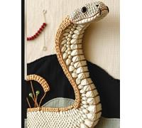 Jasper The TimidCat - Year Of The Snake Notebook | Mixed Media Cream King Cobra Snake Cover: 8.5 × 11 inches | Soft Cover | Lined Pages