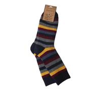 Jaspers Jess & Lou Men's Socks - Multi Striped Super Cosy - Red/Grey/Black/Yellow