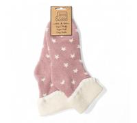 Jaspers Jess & Lou Women's Socks - Cosy Cuffs Star - Pink and White