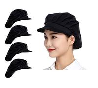 Jaspfct 1pc/4pcs Chef Hats-Kitchen Baker Cooking Hair Nets Food Service Caps for Adults, Blackhalfnet, One Size