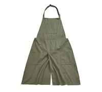 Jaspfct Pottery Apron with Split Leg, Long Unisex Artist Aprons with 3 Pockets for Ceramics & Clay, Green, 43" long