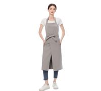 Jaspfct Pottery Apron with Split Leg, Long Unisex Artist Aprons with 3 Pockets for Ceramics & Clay MD028-Grey L
