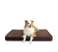 Jaspuriea Extra Large Dog Bed Washable with Waterproof Removable Cover, Orthopedic Dog Bed with Anti-Slip Bottom, Deluxe Flannel Comfy Dog Crate Mattress Brown, 120x75x10cm…