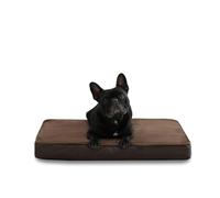 Jaspuriea Medium Dog Bed Washable with Waterproof Removable Cover, Orthopedic Dog Beds with Anti-Slip Bottom, Deluxe Flannel Comfy Dog Crate Mattress, Brown, 75x50x9cm