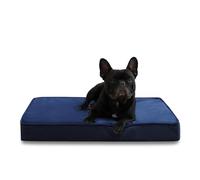 Jaspuriea Medium Dog Bed, Washable with Waterproof Removable Cover, Orthopedic with Anti-Slip Bottom, Deluxe Flannel Comfy Dog Crate Mattress, Blue, 75x50x9cm