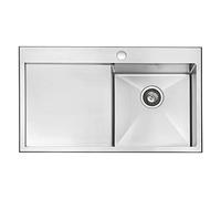 JASSFERRY 16 Gauge Stainless Steel Kitchen Sink, Inset Drop-in Handmade Design Left Hand Drainer Sink
