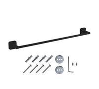 Jassferry 600mm Single Wall Mounted Black Towel Rail Mount Bath Towel Storage