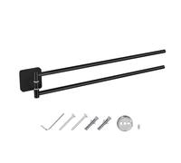 JASSFERRY Black Swivel Towel Rail, Wall Mounted Towel Rack Holder With 2 Swivel Bars for Kitchen, Bathroom