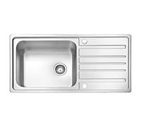 JASSFERRY Brilliant Kitchen Sink Welding Style Stainless Steel Single One Bowl Reversible Drainer with Strainer Waste, 1000 X 500 mm