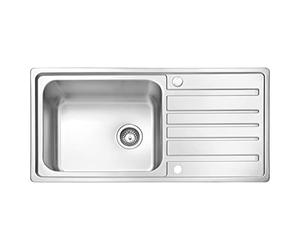 JASSFERRY Brilliant Kitchen Sink Welding Style Stainless Steel Single One Bowl Reversible Drainer with Strainer Waste, 1000 X 500 mm