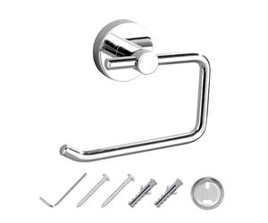JASSFERRY C Round Wall Mounted Toilet Roll Holder Chrome Loo Paper Holders Bath Towel Storage Mount Stand for Bathroom