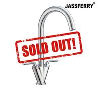 Jassferry Chrome Kitchen Mixer Tap Monobloc Brass Double Lever Swivel Spout