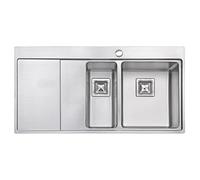 JASSFERRY Drop-in Kitchen Sink 1.2 mm Thickness Stainless Steel 1.5 One Half Large Rectangle Bowl Lefthand Drainer Square Strainer Plug Waste Pipe