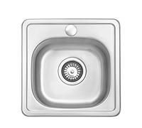 JASSFERRY Drop-in Kitchen Sink Stainless Steel Topmount Single 1 Bowl Caravan 380 x 380 mm