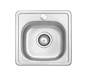 JASSFERRY Drop-in Kitchen Sink Stainless Steel Topmount Single 1 Bowl Caravan 380 x 380 mm