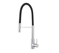 JASSFERRY Flexible Spring Pulldown Spout Kitchen Sink Mixer Tap Single Lever with High Arc Pull Out Spray Monobloc Swing Arm Chrome