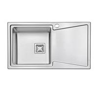 JASSFERRY Inset Kitchen Sink 1.2 mm Thickness Stainless Steel Single 1.0 Large Rectangle Bowl Right Hand Drainer Square Strainer Plug Waste Pipe Kit