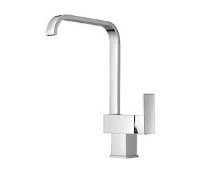 JASSFERRY Italian Designer Square Kitchen Sink Mixer Tap Chrome Modern Monobloc Brass Single Rectangle Lever