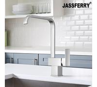 JASSFERRY Italian Kitchen Mixer Tap Monobloc Brass Cuboid in Silver JASSFERRY Silver
