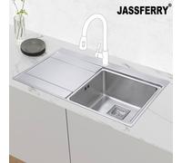 Jassferry Kitchen Sink 1.2 mm Stainless Steel Single Bowl Lefthand Drainer Square Strainer -696R