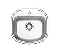 JASSFERRY Kitchen Sink Drop-in Stainless Steel Single Bowl Campervan RV with Pre-drilled Tap Hole 490 x 470 MM