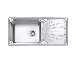 JASSFERRY Kitchen Sink Stainless Steel Large Bowl Welding Style Inset Reversible Drainer & Strainer Waste Pipes Clips 1000 X 500 mm - 10 Years Warranty