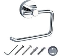 JASSFERRY C Round Wall Mounted Toilet Roll Holder Chrome Loo Paper Holders Bath Towel Storage Mount Stand for Bathroom