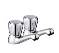 Jassferry Pair Of Basin Pillar Taps Hot And Cold Water Bathroom Sink Knob Handle, 1/2"