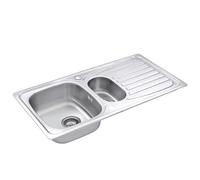 JASSFERRY Reversible Kitchen Sink 1.5 Bowl Stainless Steel Drainer with Waste Pipe kit