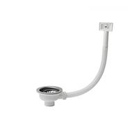 JASSFERRY Single 1 Bowl Stainless Steel Kitchen Sink Waste Strainer White Pipes Kit Accessories