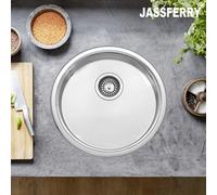 Jassferry Small Kitchen Sink 45mm Depth Stainless Steel Round Drainer Campervan