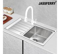 Jassferry Stainless Steel Kitchen Sink Como Single Bowl Inset Reversible Drainer