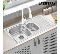 JASSFERRY Stainless Steel Kitchen Sink Inset 1.5 Bowl in Silver JASSFERRY Silver