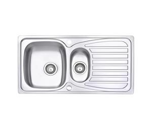 JASSFERRY Stainless Steel Kitchen Sink Inset 1.5 Bowl Reversible Drainer with Waste Pipes Clips - 10 Year Warranty